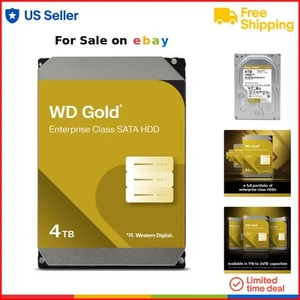 4TB Gold Enterprise Internal Hard Drive 7200RPM SATA 6Gb/s 256MB Cache - Picture 1 of 9