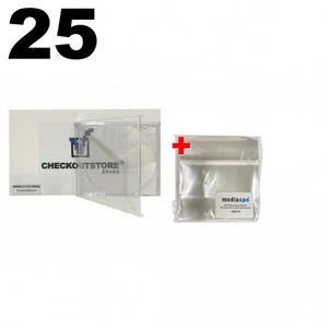 25 Original Old Style Clear STANDARD CD Jewel Case Heavy Duty 90g & 100 OPP Bags - Picture 1 of 6