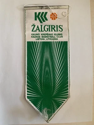 FANION VINTAGE BASKETBALL ZALGIRIS KAUNAS LIETUVA - ANNEES 80 - Photo 1/2