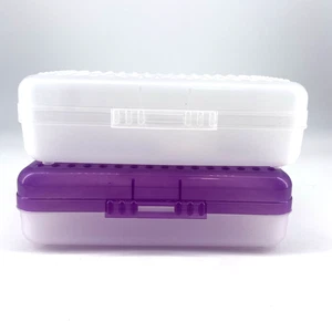 2 SpaceMaker Stiftebox lila transparent oben transparent unten Schulanfang - Bild 1 von 8