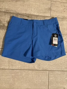 NWT Women's Under Armour Heat Gear Shorts Size 6 Blue Water Resistant MSRP $69 - Picture 1 of 5