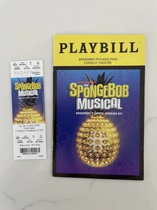 SpongeBob 2019 Playbill Ticket Stub Philadelphia Forrest Theatre Kimmel Pugliese - Picture 1 of 10