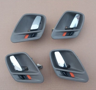 1998-2004 Jeep Grand Cherokee. Inside Door Handle Set. Grey /Chrome. 4 Pcs. - Image 1 of 4