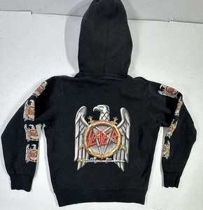 Supreme Slayer Eagle Hoodie Black Size Small 2016 FW Band Logo Rare - Picture 1 of 9