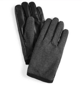 NEW W TAGS Alfani Men's Dressy Herringbone Gloves, Black, Small - Picture 1 of 4