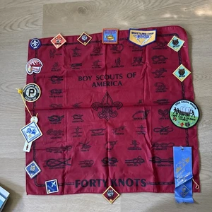 BSA Boy Scout Patches Lot With Forty Knots Bandana - Picture 1 of 8