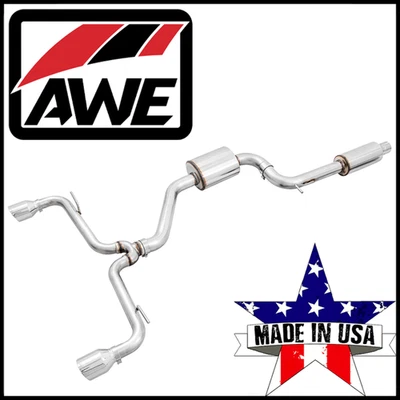 Sistema de escape trasero gato AWE Touring Edition 3" apto para Volkswagen GTI 2018-2021 2,0 L Foto 1 de 4