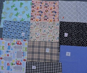 Zehn (10 - 100 % Baumwolle ein halber Yard - verschiedene Drucke und Farben - Bild 1 von 11