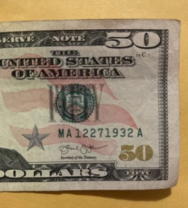 Birthday Serial Number $50 US Banknote WA 12/27/1932 A - Picture 1 of 3