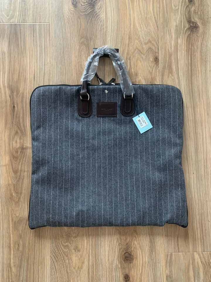 Bolsa de equipaje para ropa Peter Millar de lana gris a rayas nueva rara - 42 pulgadas de largo Foto 1 de 4