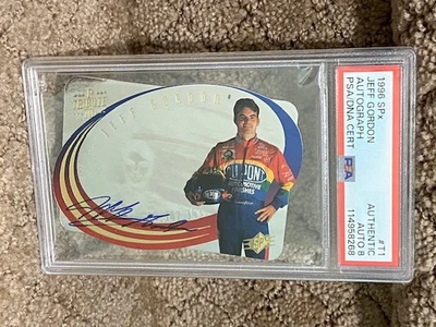 1996 SPx Jeff Gordon Autograph PSA 8 HOLO Tribute Card POP 2 ONLY 1 Higher - Image 1 of 2