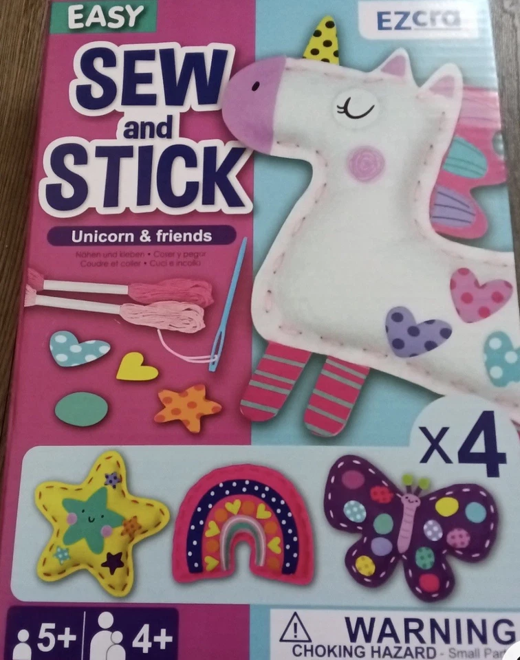 2 x Easy Sew and Stick Unicorn & Friends craft making kits  - Image 1 of 3