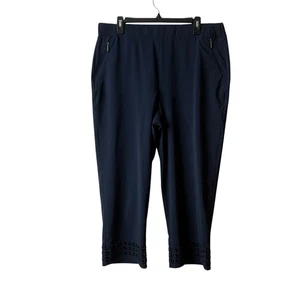 Chicos Zenergy UPF marineblau ausgeschnittener Saum Cropped Pull-On Hose Größe 14 2,5 - Bild 1 von 6