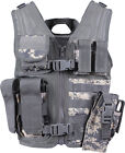 Kids Cross Draw Tactical Vest Camouflage Military MOLLE w/ Holster Pouches