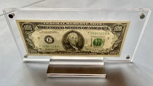 100 Dollar Bill With Beautiful Lucite Display Stand - Picture 1 of 3
