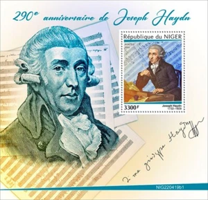 Níger - Compositor Joseph Haydn 2022 - Hoja de recuerdo de estampillas - NIG220419b1 - Imagen 1 de 1