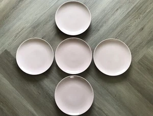Set Of 5 Russel Wright MCM Iroquois Casual China Pink Sherbet Dinner Plates 10" - Picture 1 of 6