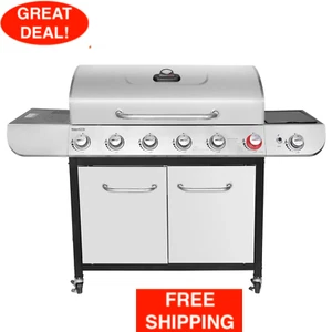 6-Burner BBQ Liquid Propane Gas Grill With Sear And Side Burner Stainless Steel - Picture 1 of 24