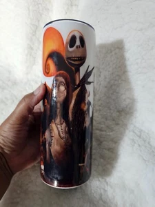 Vaso Pesadilla antes de Navidad Jack Skellington & Sally acero inoxidable 8" - Imagen 1 de 12