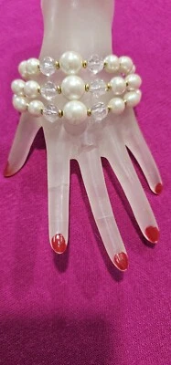 TTIFARI женщин белый 3 прядь жемчуг браслет-8 дюймов длиной новый с Ярлыками - Изображение 1 из 4