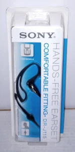 Sony DR-J115 Corded Mobile Ear Clip Headset - Hands-Free Earset Headphones - New - Picture 1 of 4
