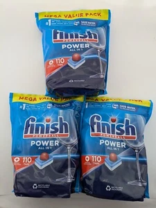 3 x Finish Powerball Dishwashing Tablets Power All In One 110 Tabs 330 Total NEW - Picture 1 of 3