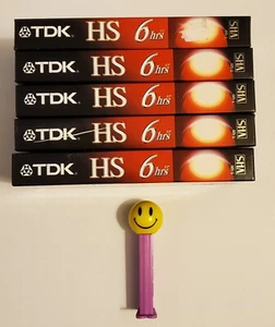 Cintas de video TDK VHS ~ HS T-120 6 horas calidad premium paquete de 5 NUEVO sellado - Imagen 1 de 6