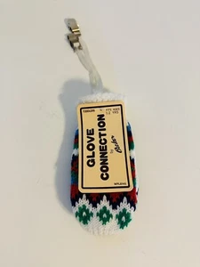 NWT Vintage Knit Mittens For Toddlers With Clips - Picture 1 of 5