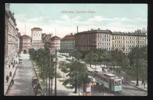 AK München Isarthor-Platz mit Straßenbahn gel.1912 - Bild 1 von 2
