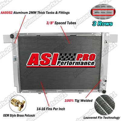 3 ROW Aluminum Radiator Fits Mercedes Benz SL500 R129 R 129 500 SL V8 1990-2002 Foto 1 de 4