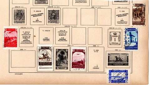 Stamp Collection- Spanish Possessions in Africa- on album page remnants (C551) Cover