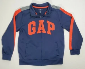 GAP Kids Boy Full Zip Sweater Fleece Jacket Navy Orang Athletic Wear Sz XL (12) - Picture 1 of 9