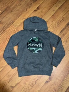 Hurley Hoodie Youth Boys Size 5-6 Gray Camo Camouflage Hooded Sweatshirt - Picture 1 of 2
