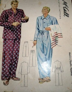 *PIJAMA DE COLECCIÓN AÑOS 70 PARA HOMBRE patrón de costura pecho medio 38-40 - Imagen 1 de 1