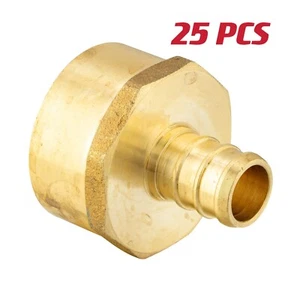 25 PCS EFIELD PEX 1/2" x3/4" Female NPT  Adapter Crimp Brass Fittings, Lead Free - Picture 1 of 4