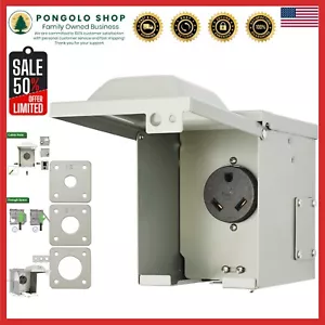 30 Amp Lockable Weatherproof RV Power Outlet Box for Outdoor Use - ETL Listed - Picture 1 of 8