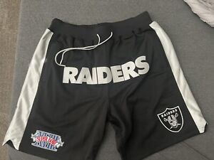 Just Don x Mitchell & Ness Oakland ￼RAIDERS Super Bowl Shorts Size Large (Rare)