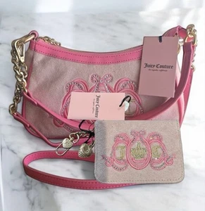 Juicy Couture Lovers Club Diamond Pink Lemonade Shoulder Bag & Matching Wallet - Picture 1 of 12