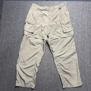 Columbia Convertible Nylon Pants/Shorts Men's XXL 2XL Khaki/Green Zipper Pockets - Picture 1 of 9