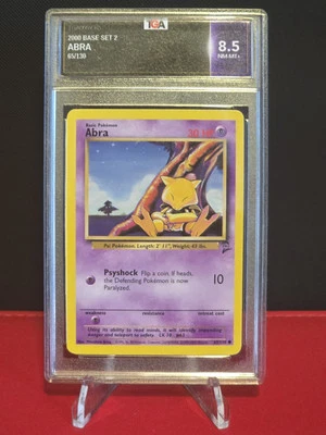 TGA 8.5 Abra 65/130 Common Base Set 2 Vintage WotC Pokemon TCG - Image 1 of 2
