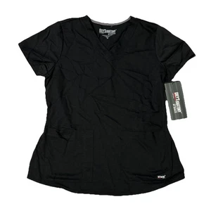 NWT - Grey's Anatomy Women's 2-Pocket V-Neck Scrub Top Black M 71166 - Picture 1 of 2