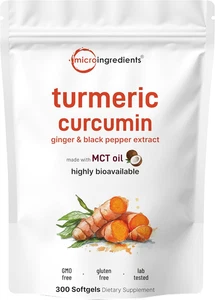 Turmeric Curcumin Supplement with Black Pepper & Ginger 3,000Mg, 300 MCT Oil Sof - Picture 1 of 12