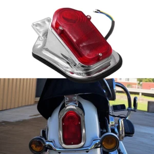 LED Rear Tail Brake Stop Lamp License Plate Light For Choppers Cruisers Classic - Picture 1 of 6