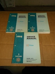 1998 Chevrolet Prizm Factory Dealership Service~Shop~Repair Manual~Vol 1-3~Geo~ - Picture 1 of 10
