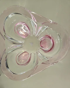 Atemberaubende rosa und klare Glasschale im Murano Stil - Bild 1 von 10