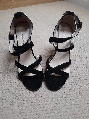 Womens Black Stiletto Heeled Sandals - Image 1 of 4