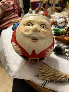 Vintage Santa Belsnickle Roly Poly Papier Mache Handmade 6.25" tall - Picture 1 of 9