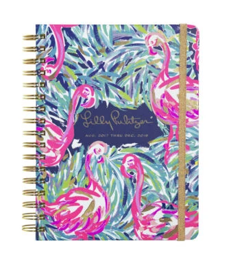 NEW Lilly Pulitzer 2017 2018 LARGE 17 MONTHS AGENDA in Multi Flamenco Beach - Imagem 1 de 4