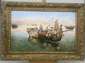 Porzellanmalerei, auf dem Weg Zum Fest, signiert E. Bianchini, Italien um 1880 - Bild 1 von 24