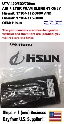 AIR FILTER UTV400 500 700 HS,BENNCHE,COLEMAN,QLINK,17104-112-0000,17104-115-0000 - Image 1 of 4